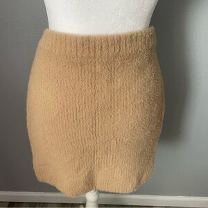 NWT Aerie Cozy Fuzzy Mini Skirt Oatmeal
